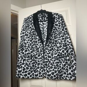 Lane Bryant Leopard Print Hook Closure The Bryant Blazer